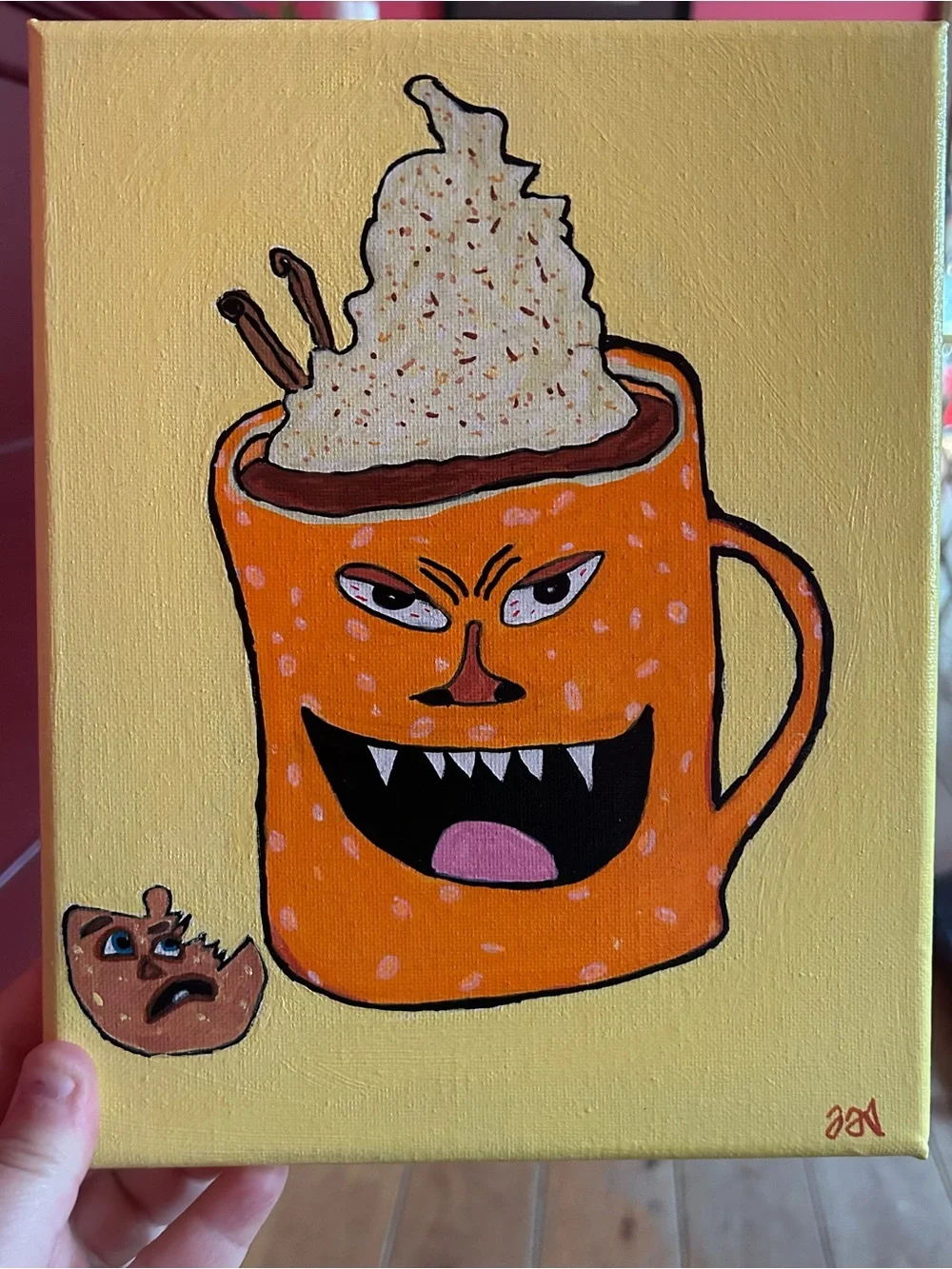 Fall Vibes One Of A Kind Scary Spicy Pumpkin Spice Latte Wall Decor